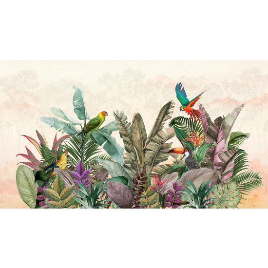 Panoramic Wallpaper - Wall Mural - Tropical Pattern