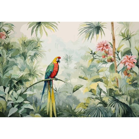 Panoramic Wallpaper - Wall Mural - Tropical Pattern