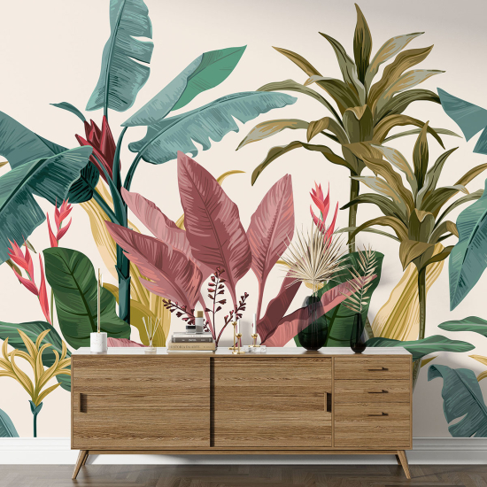 Panoramic Wallpaper - Wall Mural - Tropical plants