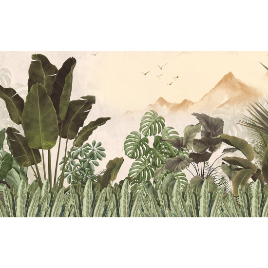 Panoramic Wallpaper - Wall Mural - Tropical Plants