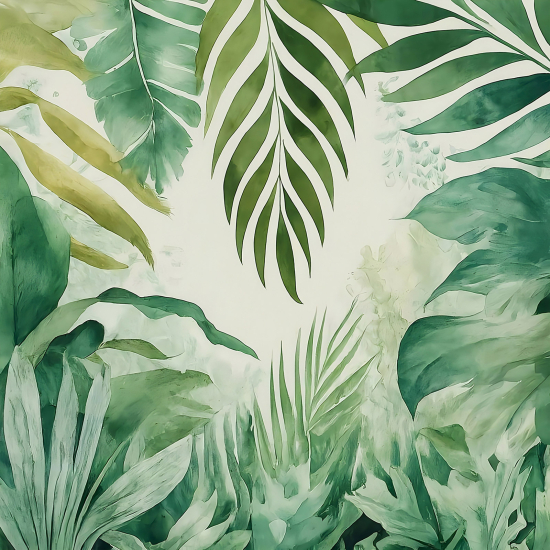 Panoramic Wallpaper - Wall Mural - Tropical Plants