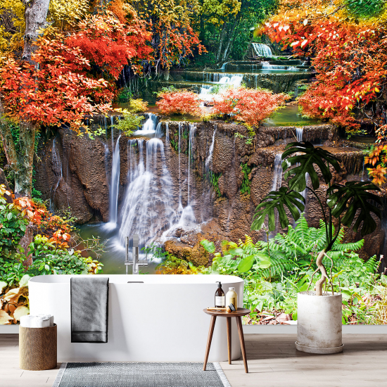 Panoramic Wallpaper - Wall Mural - Waterfalls