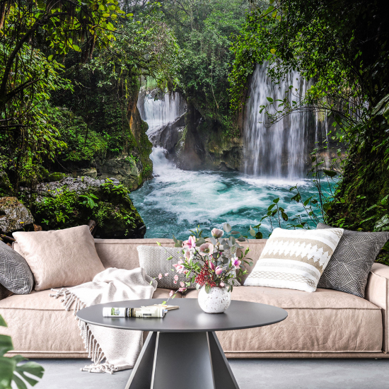 Panoramic Wallpaper - Wall Mural - Waterfalls