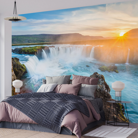 Panoramic Wallpaper - Wall Mural - Waterfalls