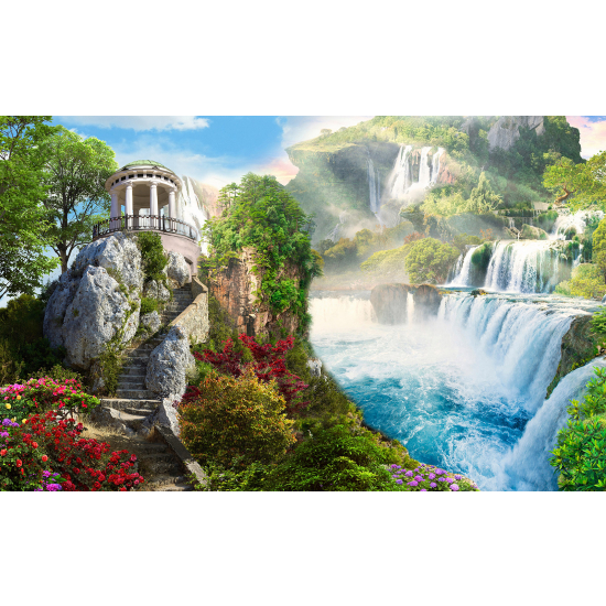 Panoramic Wallpaper - Wall Mural - Waterfalls