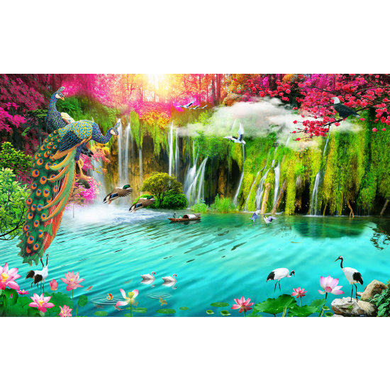 Panoramic Wallpaper - Wall Mural - Waterfalls