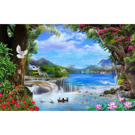 Panoramic Wallpaper - Wall Mural - Waterfalls