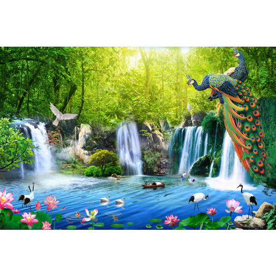 Panoramic Wallpaper - Wall Mural - Waterfalls