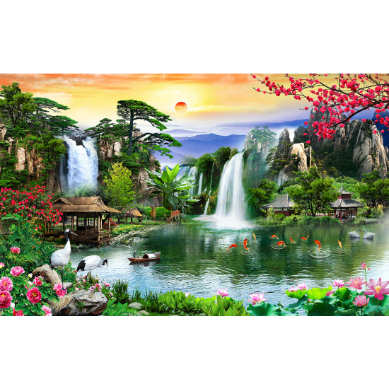 Panoramic Wallpaper - Wall Mural - Waterfalls