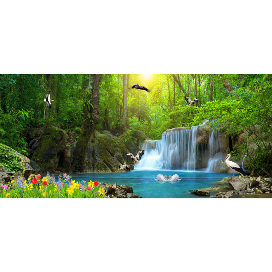 Panoramic Wallpaper - Wall Mural - Waterfalls