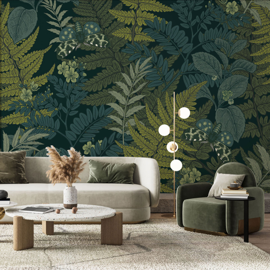 Panoramic Wallpaper - Wall Mural - Wild Leaves