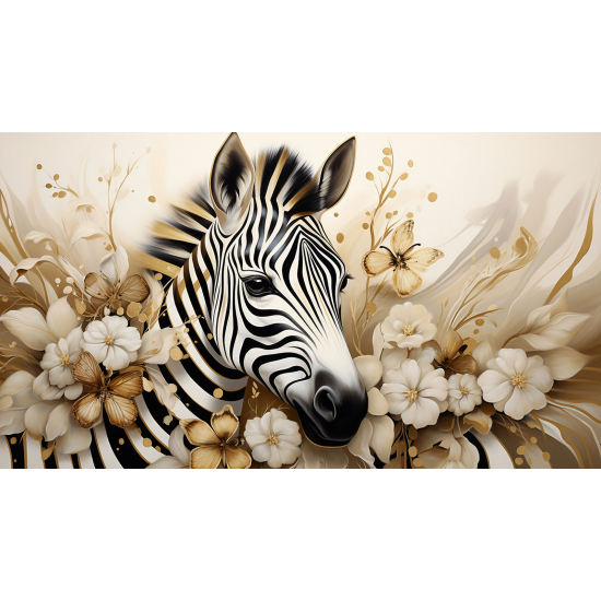 Panoramic Wallpaper - Wall Mural - Zebra