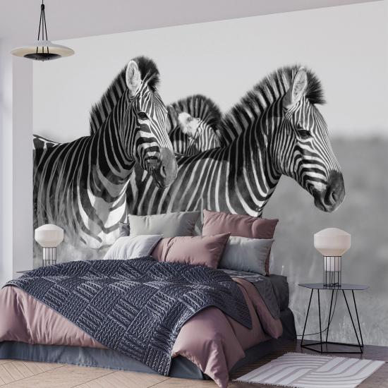 Panoramic Wallpaper - Wall Mural - Zebras