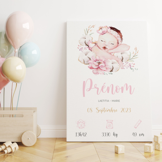 Personalized Baby Birth Canvas Print - Child - baby