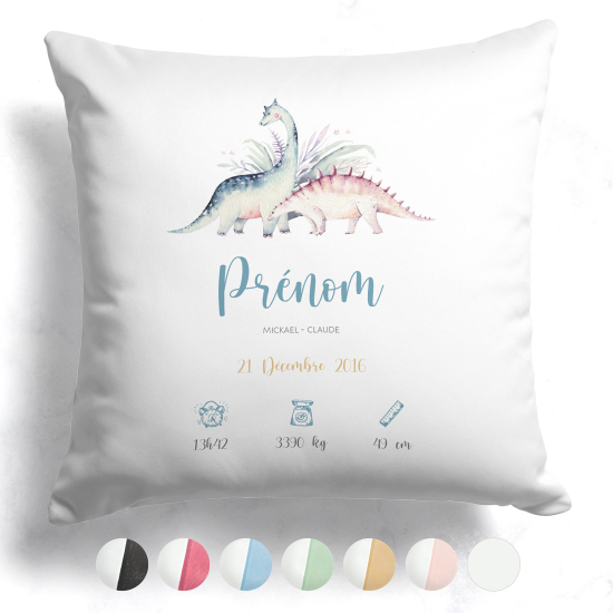 Personalized Baby Birth Pillow - Dinosaurs