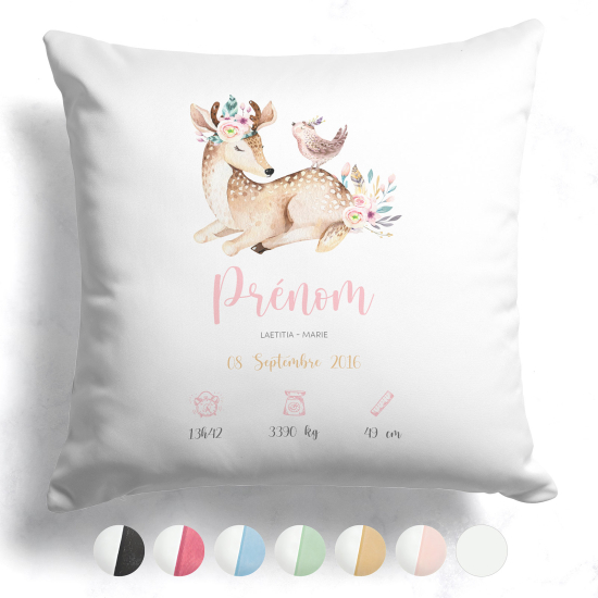 Personalized Baby Birth Pillow - Fawn