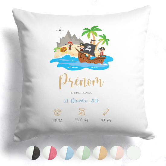 Personalized Baby Birth Pillow - Pirates