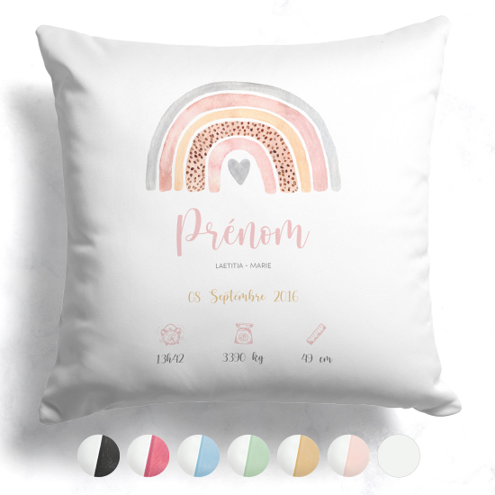 Personalized Baby Birth Pillow - Rainbow