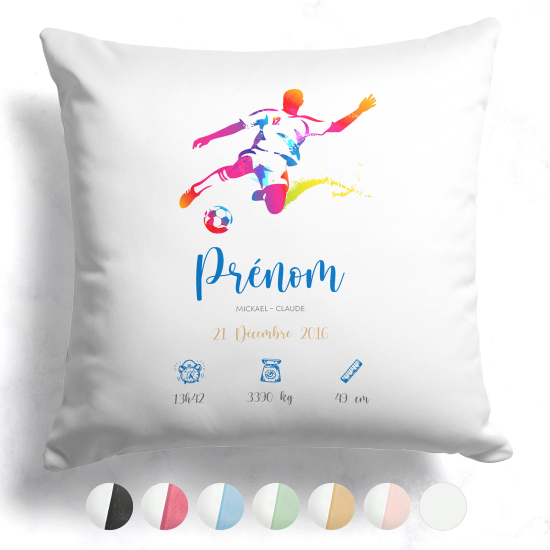 Personalized Baby Birth Pillow - Soccer player