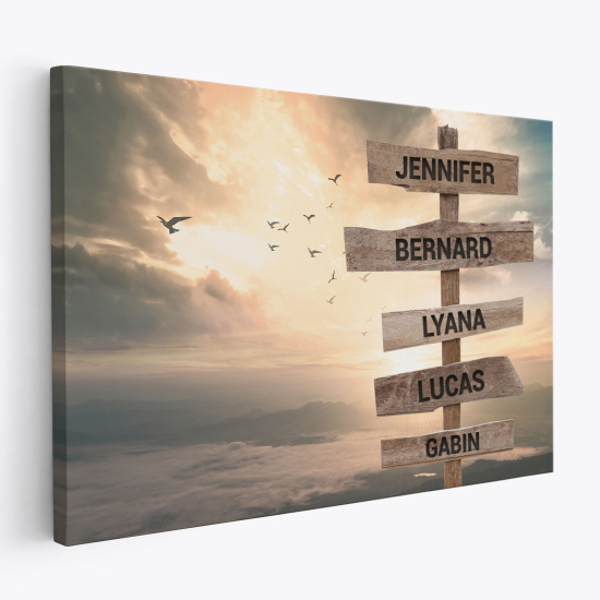 Personalized Canvas Print with Name - Birds