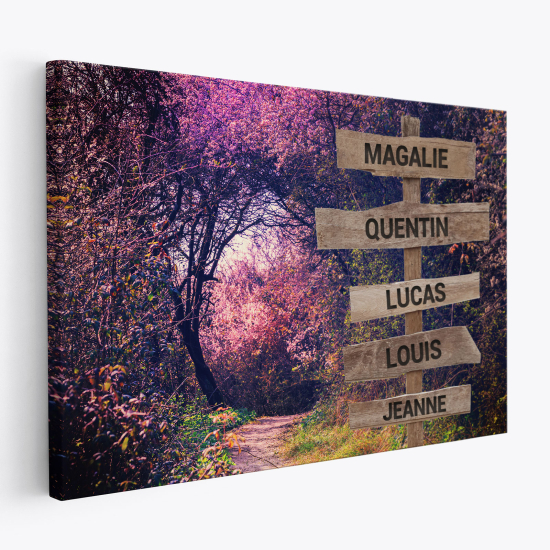 Personalized Canvas Print with Name - Path in the forest