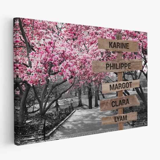 Personalized Canvas Print with Name - Sakura