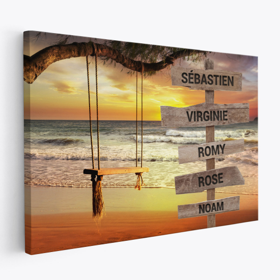 Personalized Canvas Print with Name - Sea Swing