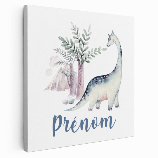 Personalized children's canvas print with name - Dinosaur