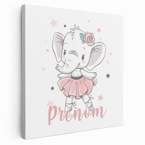 Personalized children's canvas print with name - Elephant Dancer