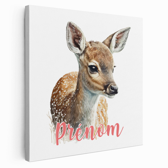 Personalized children's canvas print with name - Fawn