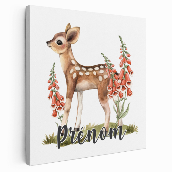 Personalized children's canvas print with name - Fawn