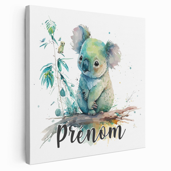 Personalized children's canvas print with name - Koala