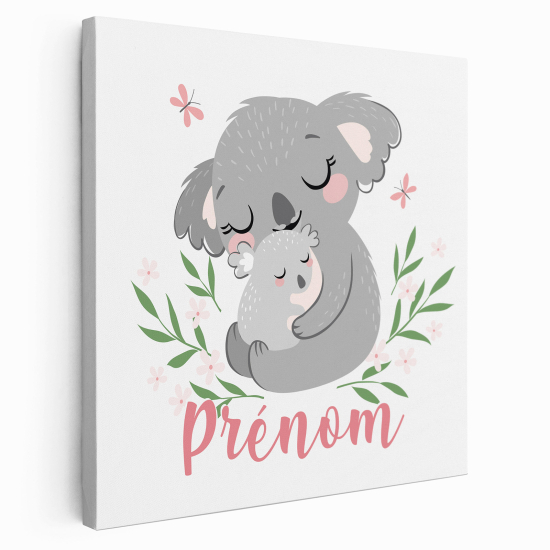 Personalized children's canvas print with name - Koalas