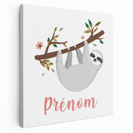 Personalized children's canvas print with name - Lazy