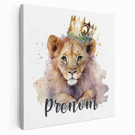 Personalized children's canvas print with name - Lion King