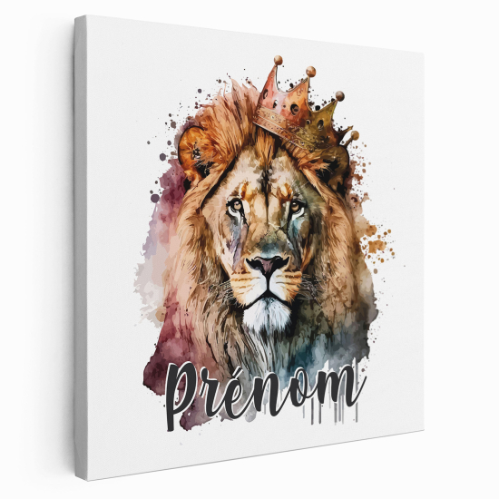 Personalized children's canvas print with name - Lion King