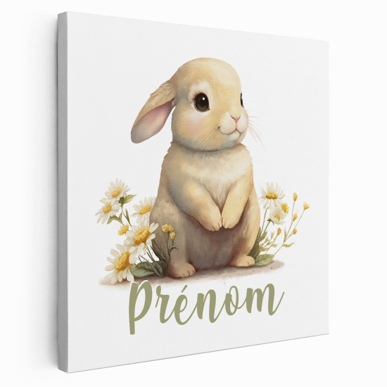 Personalized children's canvas print with name - Little Rabbit