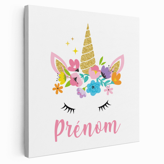 Personalized children's canvas print with name - Magic Unicorn