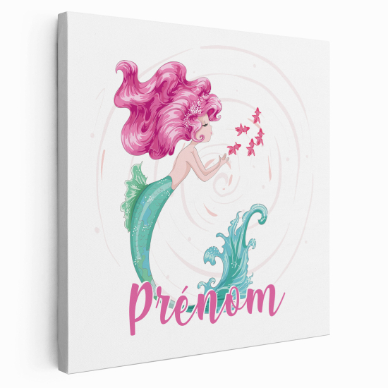 Personalized children's canvas print with name - Ocean Siren