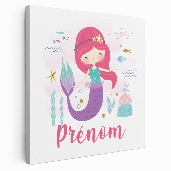 Personalized children's canvas print with name - Ocean Siren