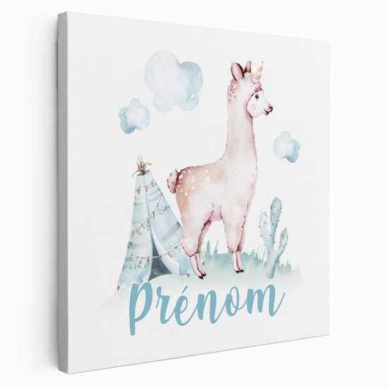 Personalized children's canvas print with name - Old Tepee