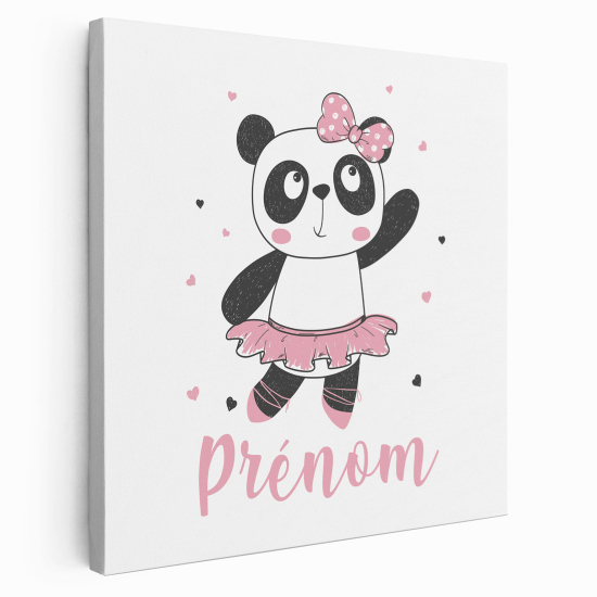 Personalized children's canvas print with name - Panda Dancer