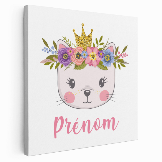 Personalized children's canvas print with name - Set Often Princess