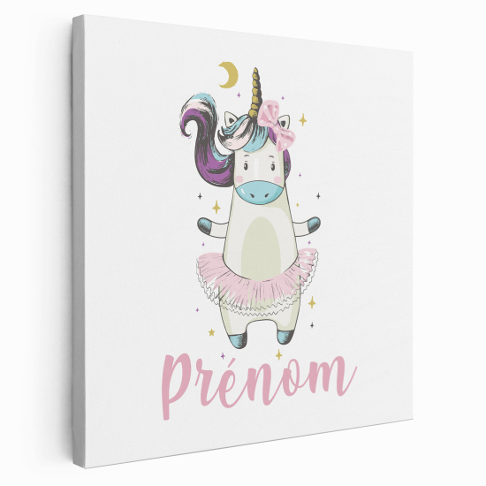 Personalized children's canvas print with name - Unicorn Dancer