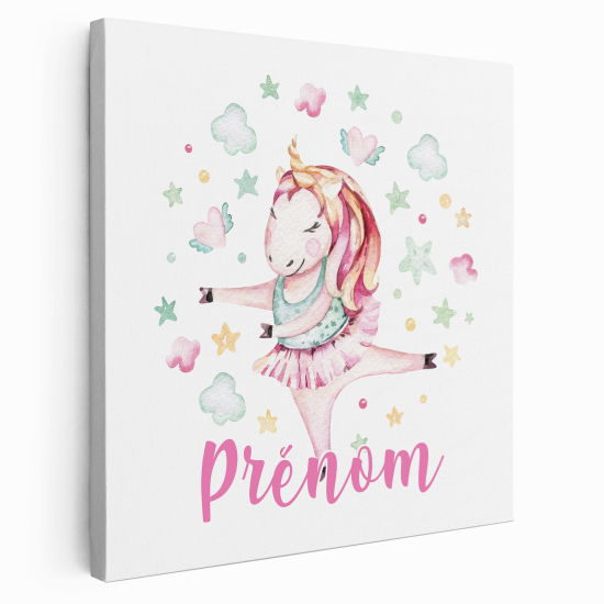 Personalized children's canvas print with name - Unicorn Dancer