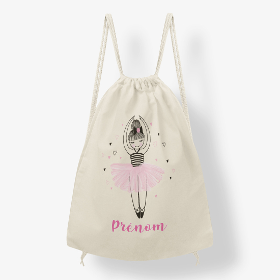 Personalized Drawstring Backpack for Kids - Ballerina