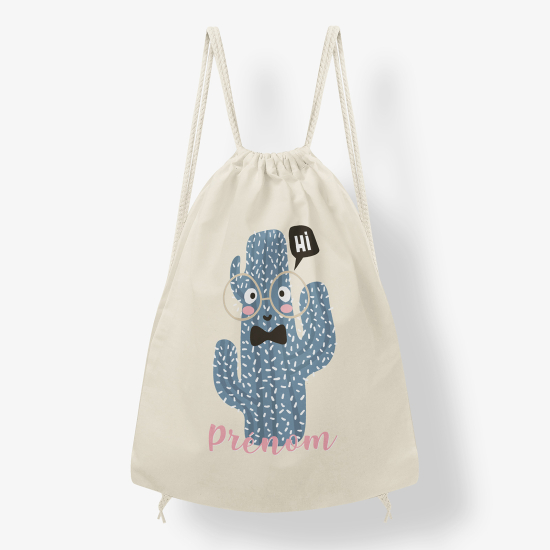 Personalized Drawstring Backpack for Kids - Cactus