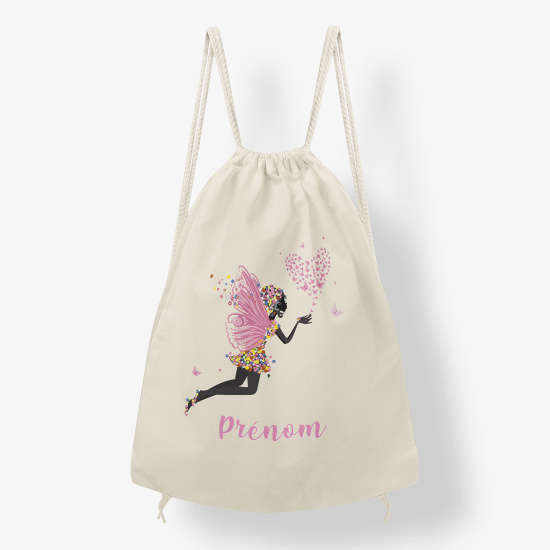 Personalized Drawstring Backpack for Kids - Colorful Fairy