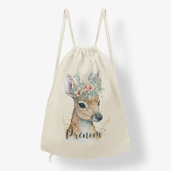 Personalized Drawstring Backpack for Kids - Fawn