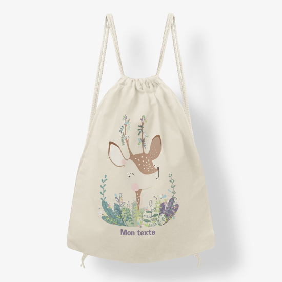 Personalized Drawstring Backpack for Kids - Fawn